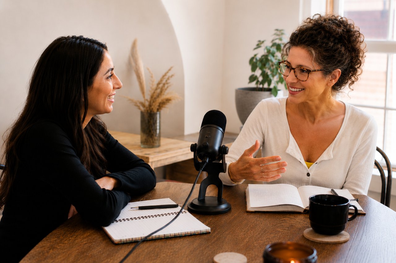 Daniela Hess in conversation for a podcast interview