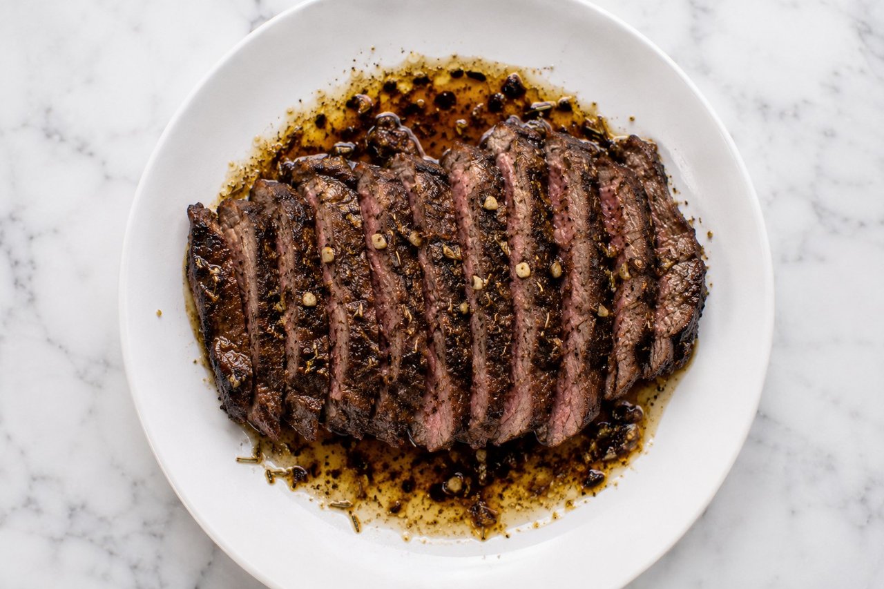 Balsamic-rosemary broiled sirloin