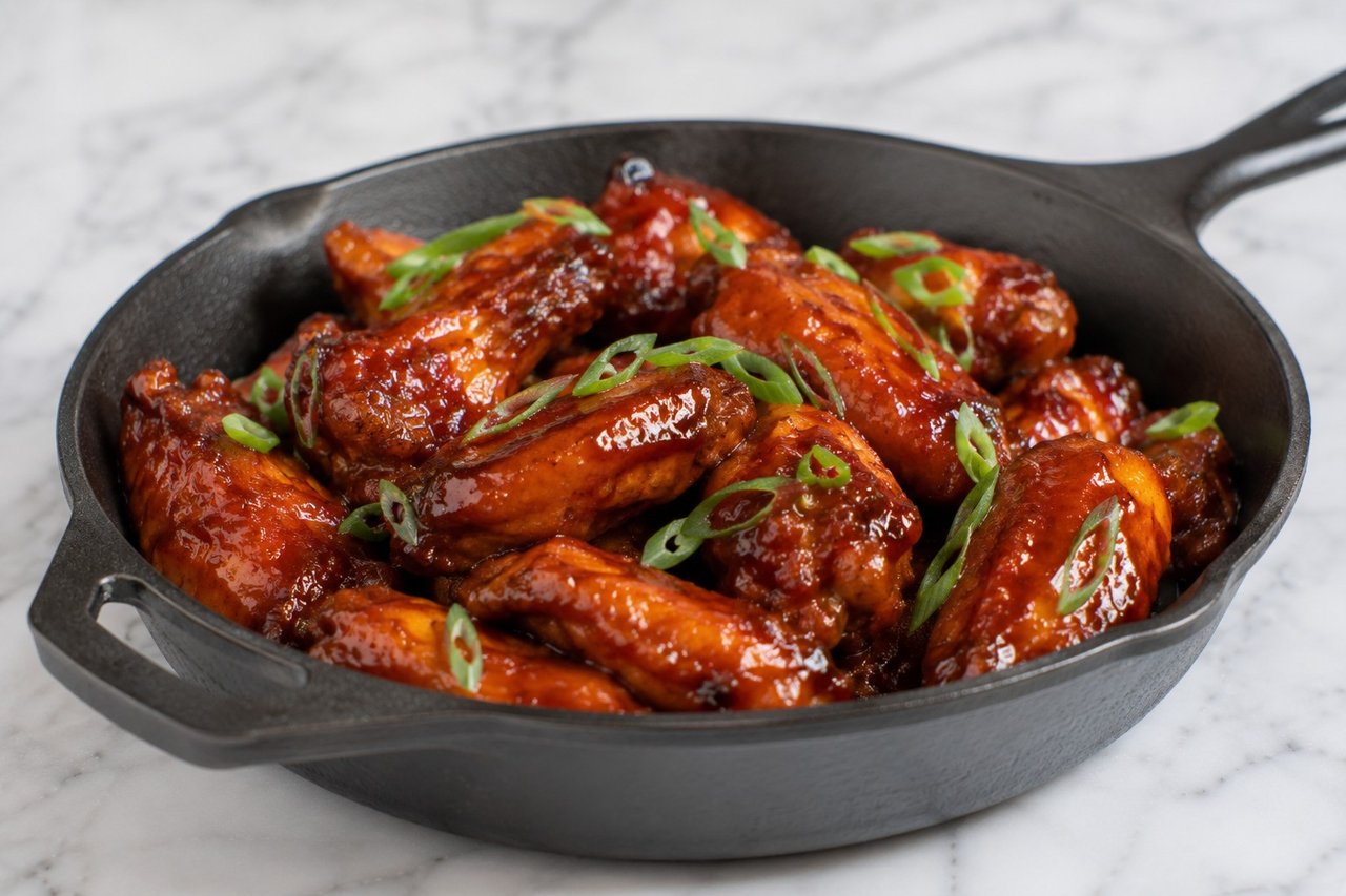 Apricot nomato BBQ chicken wings