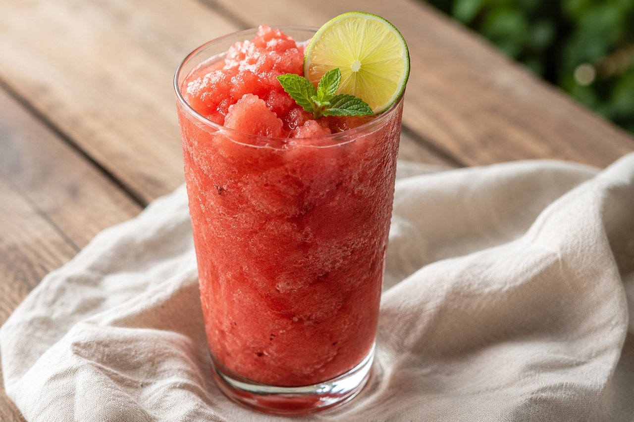 Balsamic watermelon slushie: a cool, alcohol-free pause