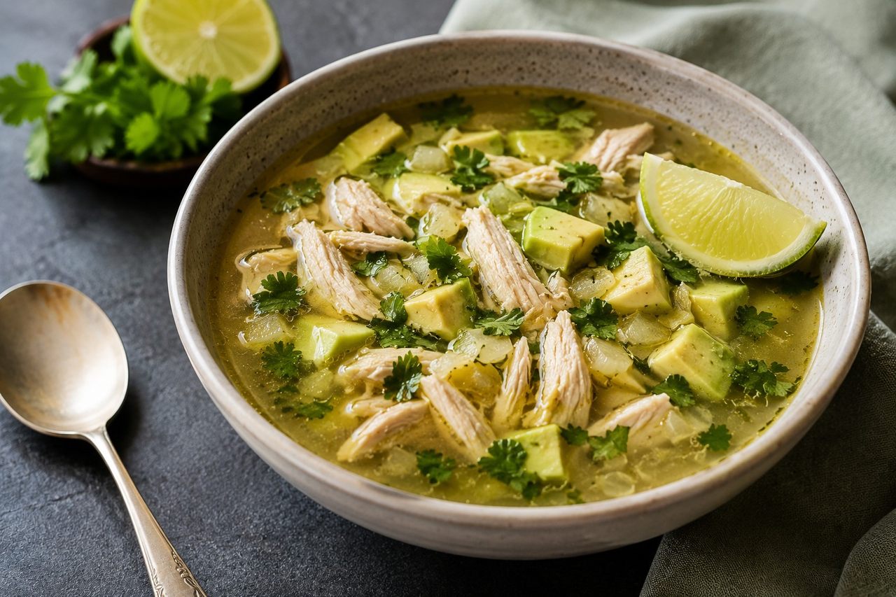 Chicken-Lime Soup with Avocado