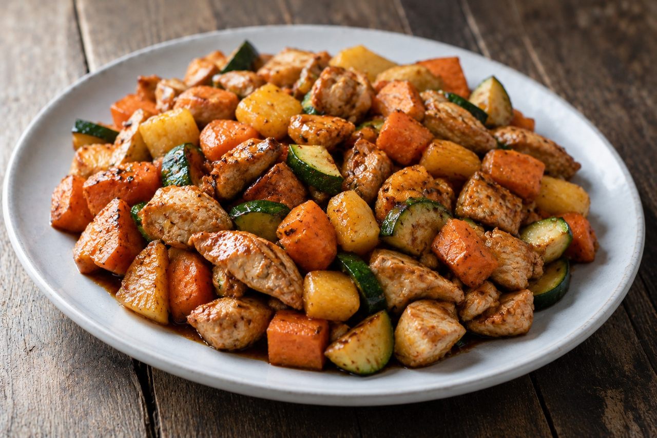 Sweet Potato and Pineapple Chicken Stir-Fry