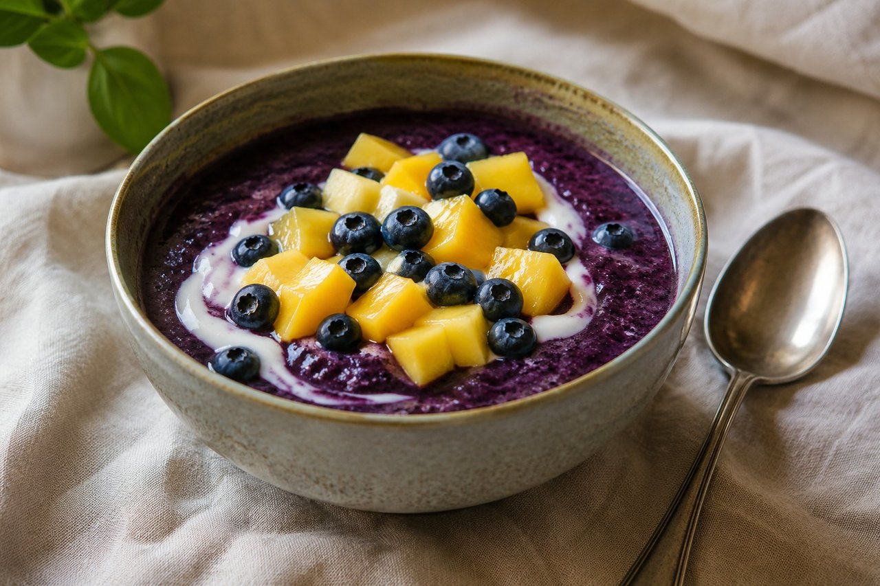 Chilled Blueberry Fruit Soup
