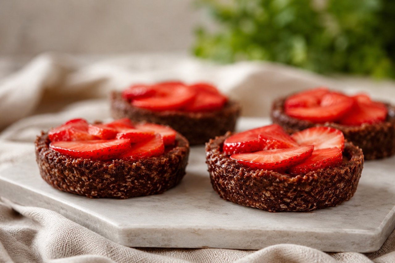 Carob Strawberry Tarts