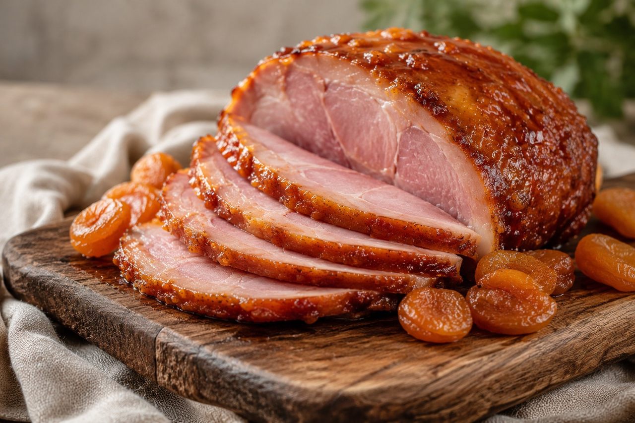 Honey-Glazed Ham with Apricots