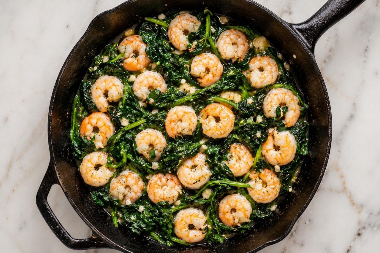 Shrimp and Spinach Stir-Fry