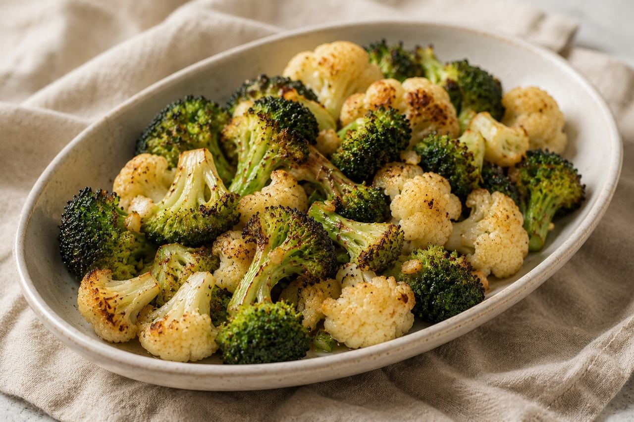Roasted Broccoli and Cauliflower