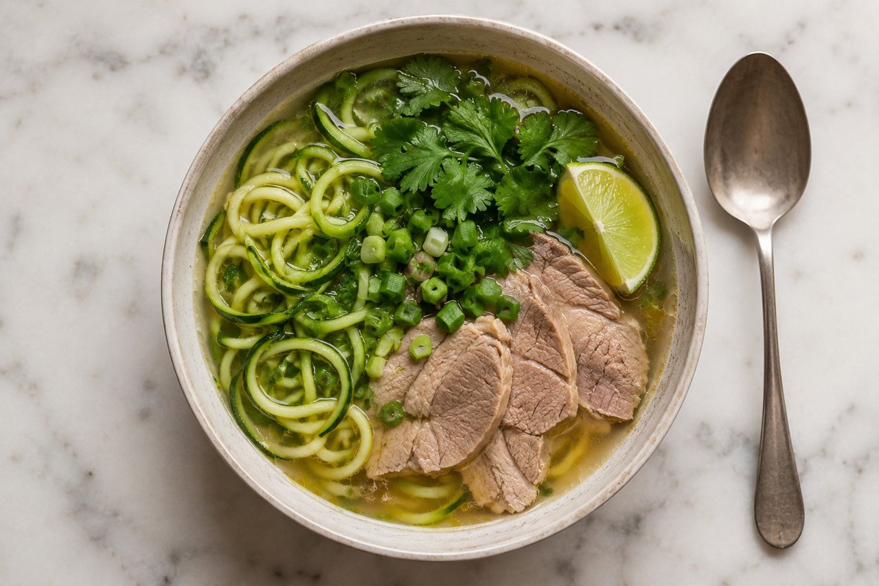 Pork Pho with Zucchini Noodles