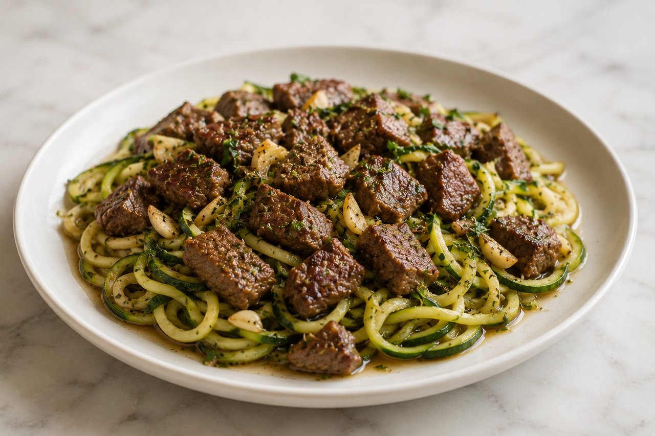 Garlic Steak Zoodles
