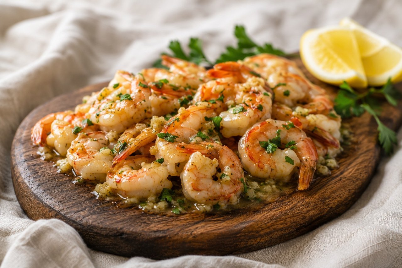 Shrimp scampi, the kind that comes together before you have set the table