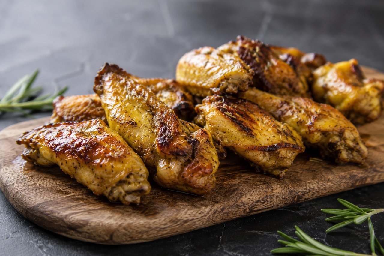 Glazed Chicken Wings with a Turmeric-Ginger Mustard Stand-In