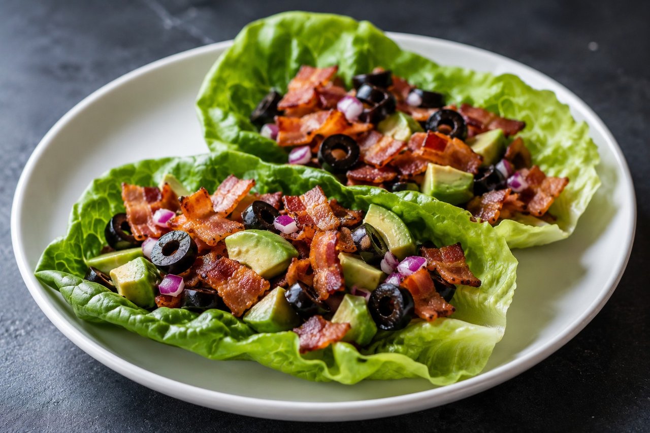 Bacon and avocado lettuce wraps: a real lunch, ready in 15 minutes
