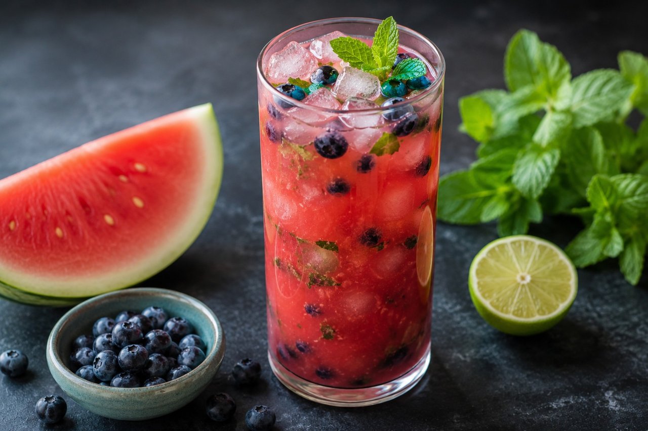 Blueberry-melon agua fresca: a cooler with nothing to hide
