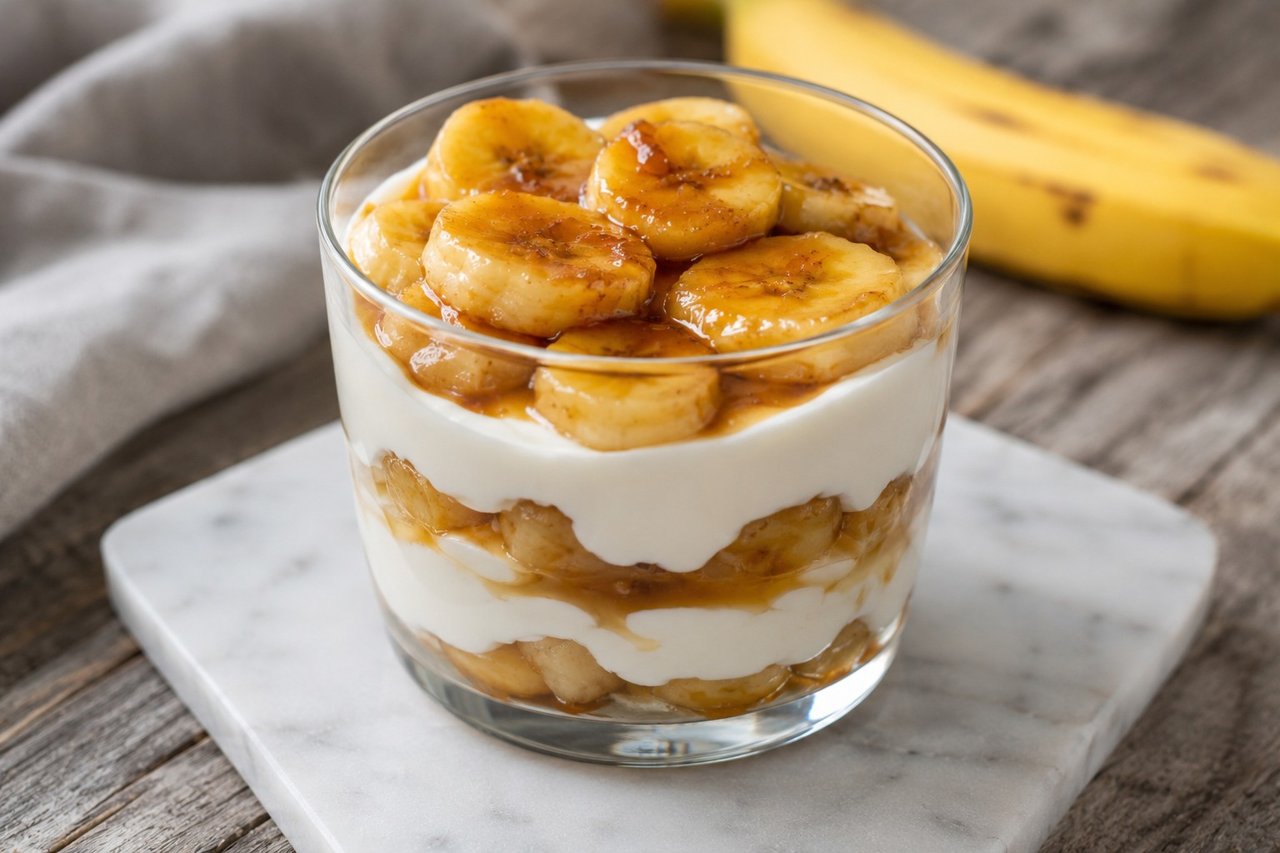 Bananas foster parfait: a real dessert, built entirely on AIP