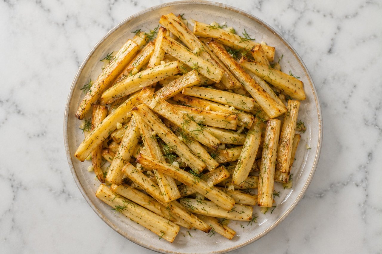 Garlic-Dill Parsnip Fries: the fry that skips the nightshade