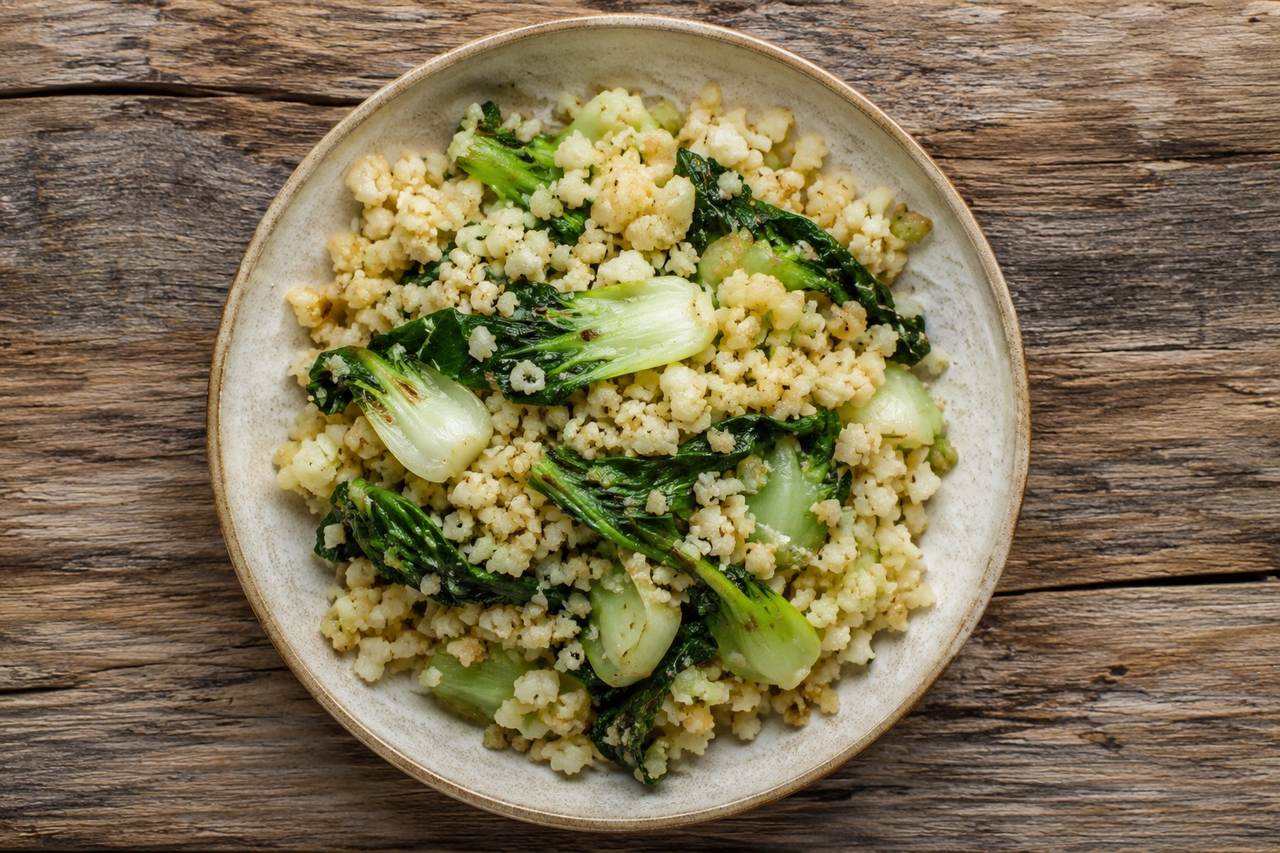 Bok Choy Cauliflower Rice: a plain, useful side that earns its place