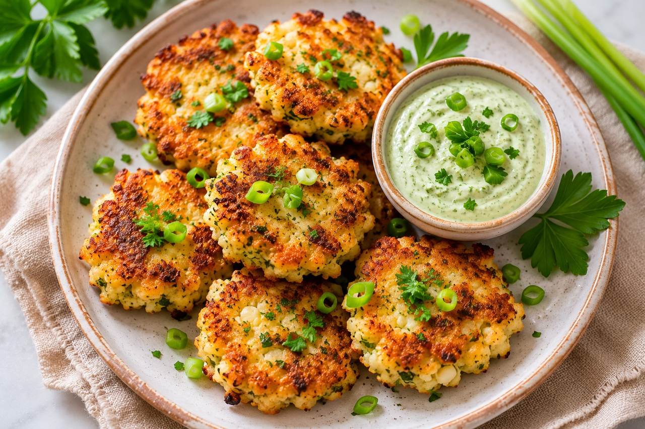 Cauliflower Fritters: a nightshade-free stand-in for the hashbrown