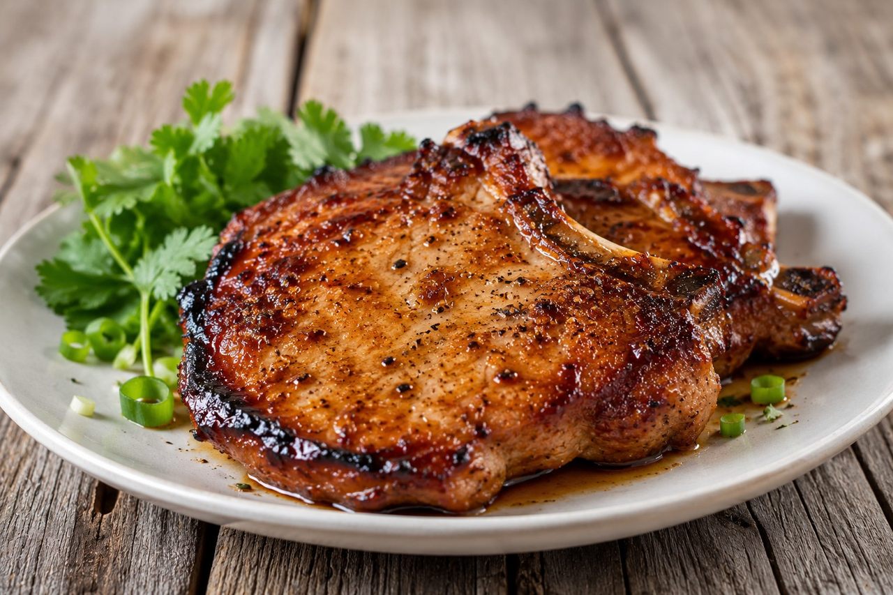 Sweet and savory marinated pork chops