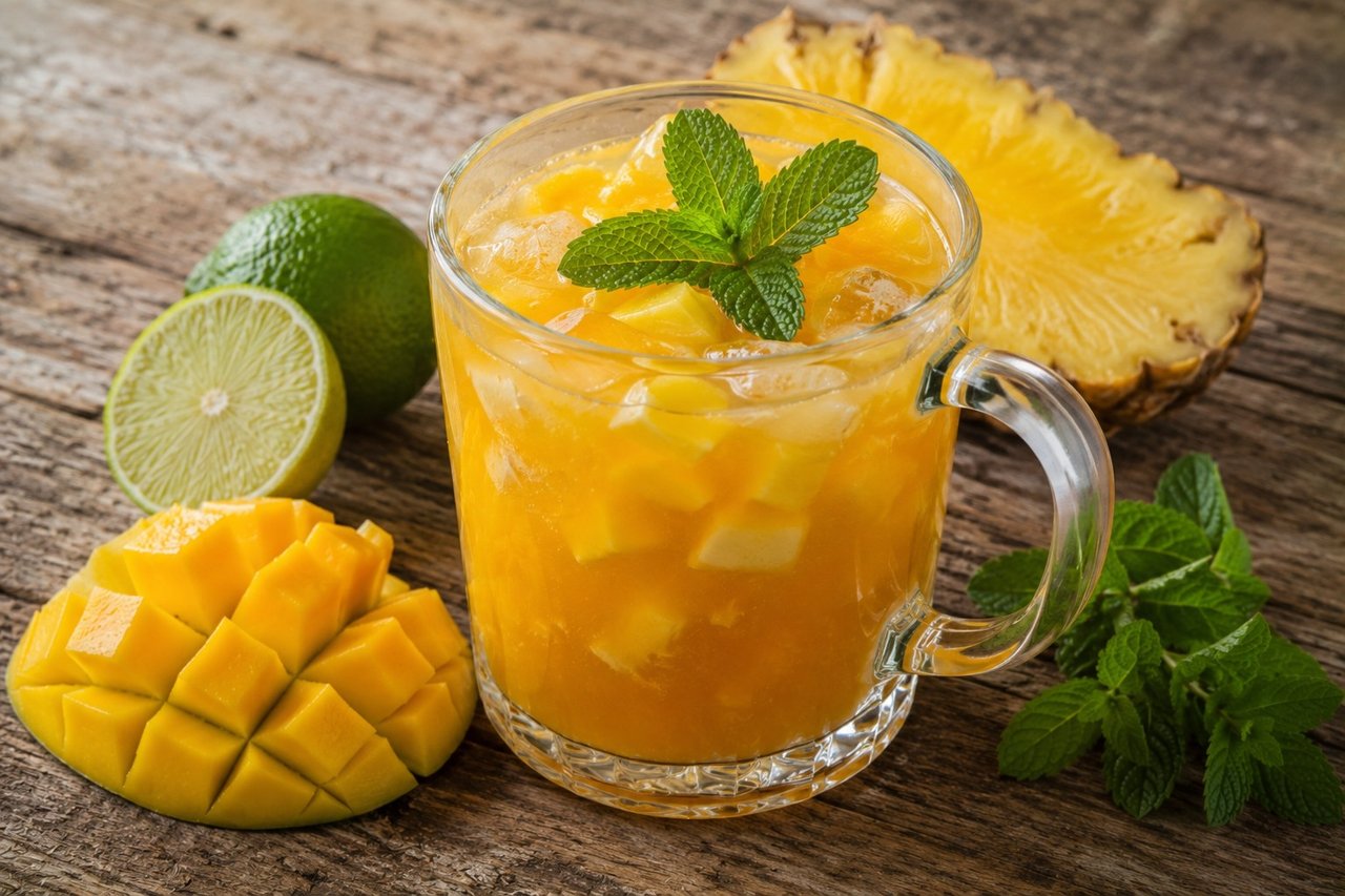 Fruit punch made from fruit, not a packet