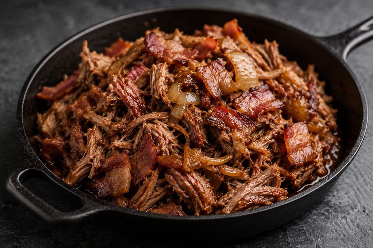 Maple bacon balsamic pulled pork