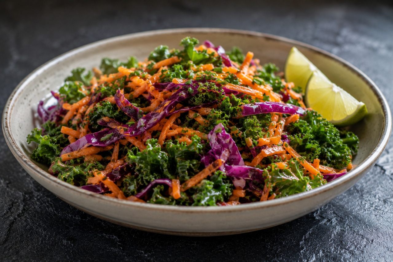 A Bright Bowl of Kale, Cabbage, and Carrot in 10 Minutes