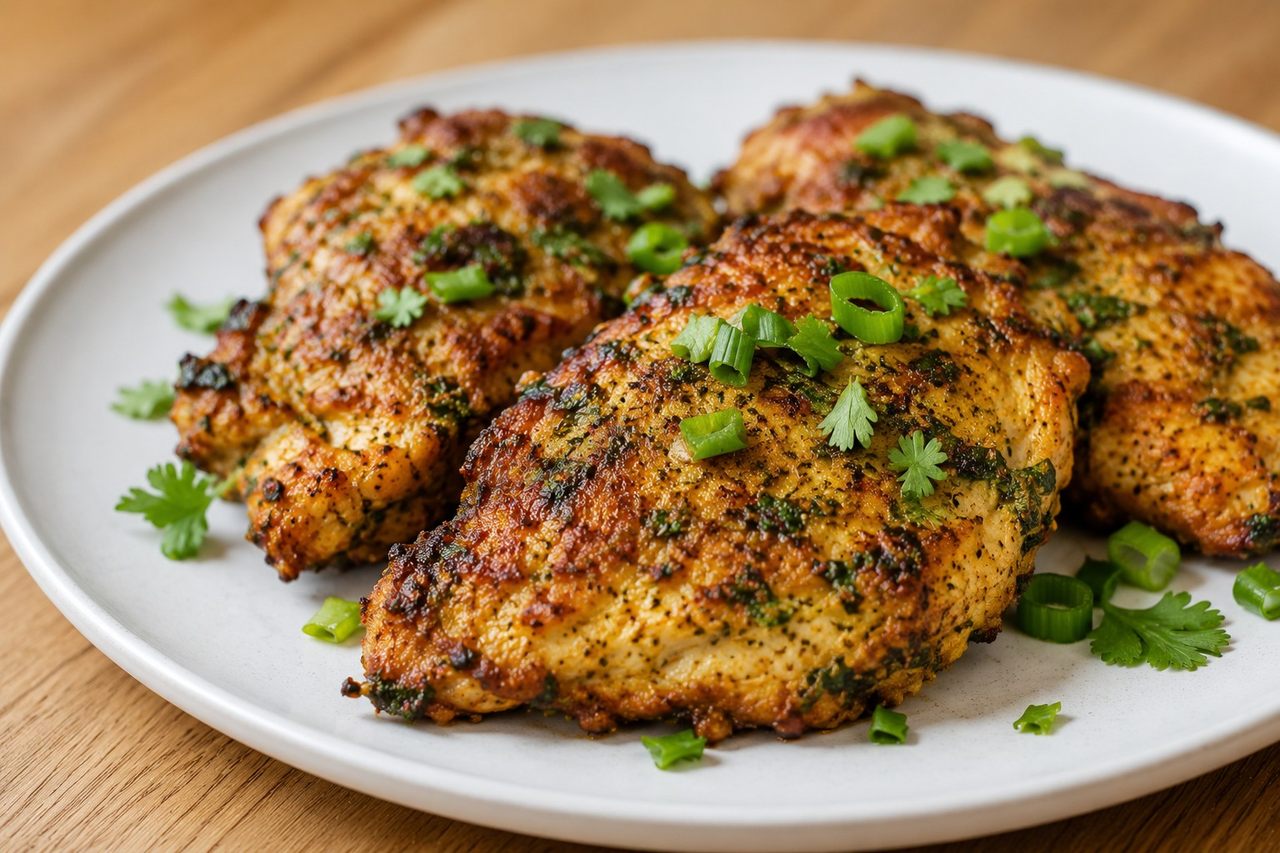 Herb-marinated fried chicken that crisps without a single egg or grain