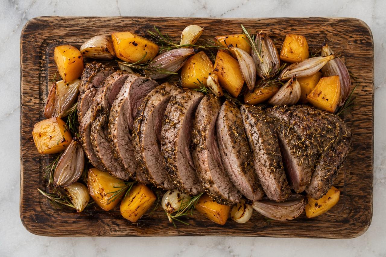 Lamb Roast with Golden Beets and Shallots, the AIP Way
