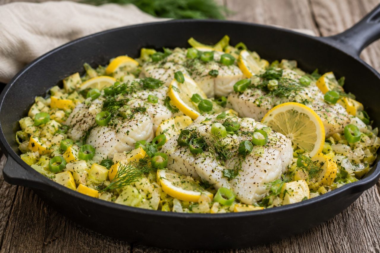 Baked Cod with Spring Vegetables, the AIP Way