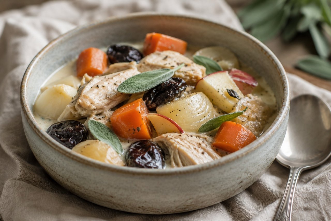Slow Cooker Chicken Stew with Plums, Carrots, and Apples, the AIP Way