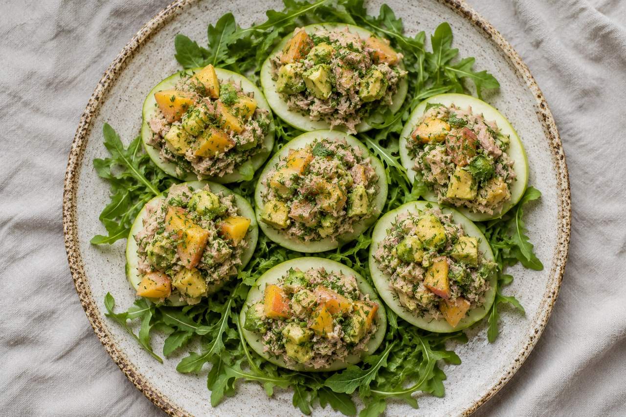 Mayo-Free Tuna Salad on Apple Slices, the AIP Way