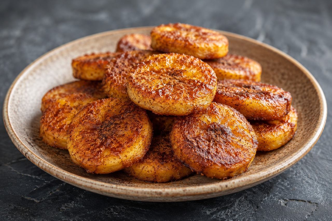 Golden Cinnamon Plantain Fritters