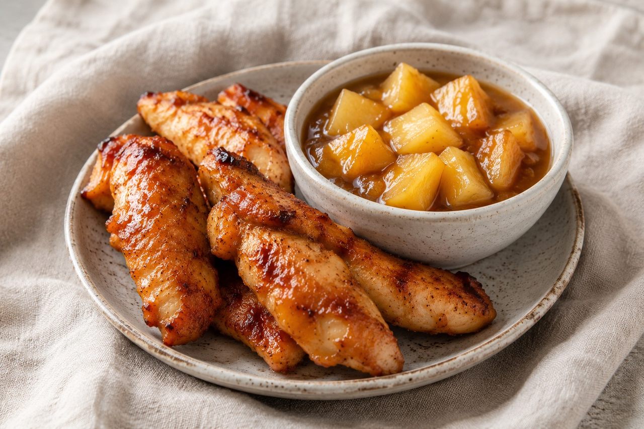 Honey-Glazed Chicken Dippers with Pineapple Dip