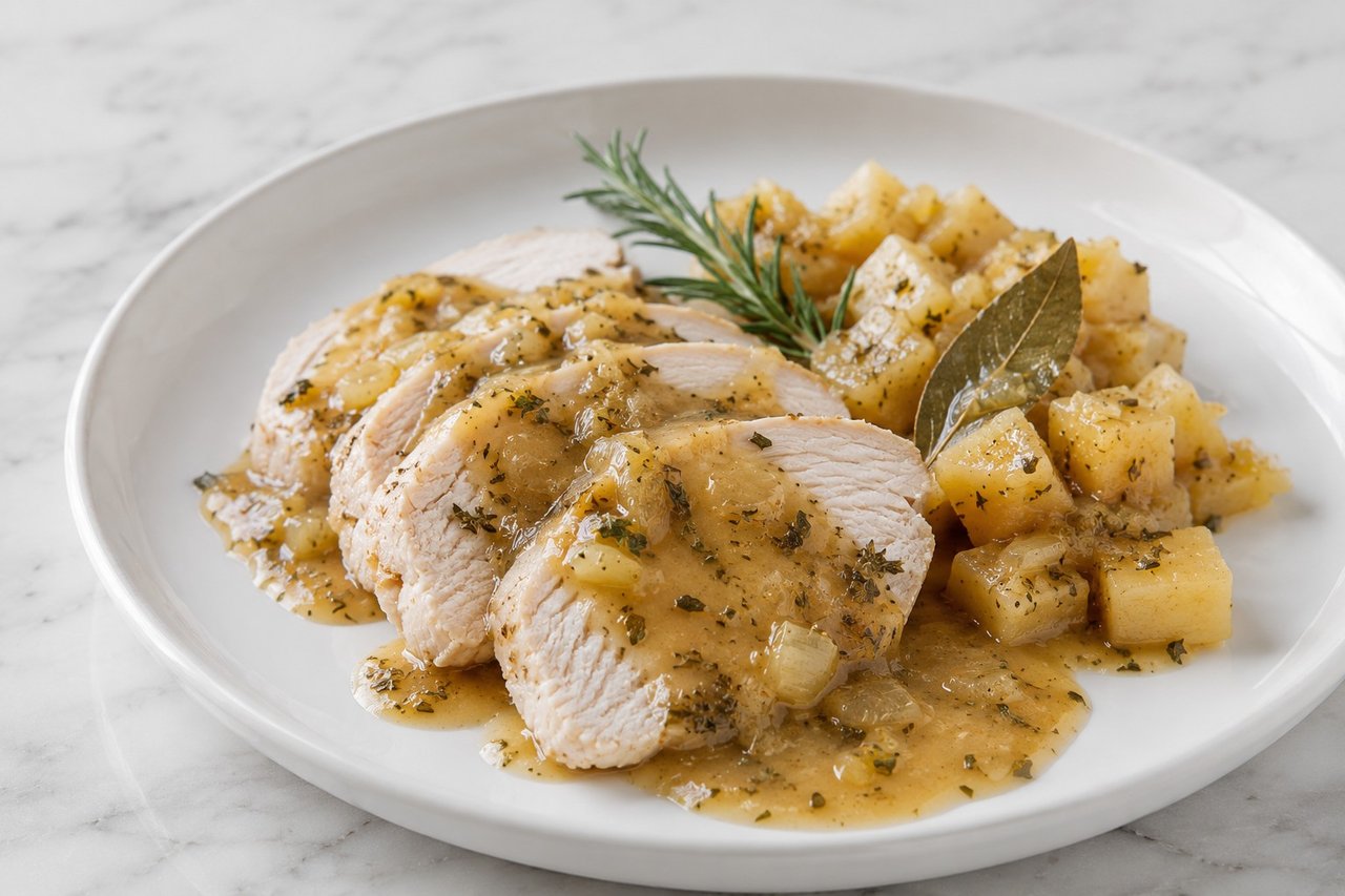 Pressure-Cooker Turkey with Sweet Potato Gravy