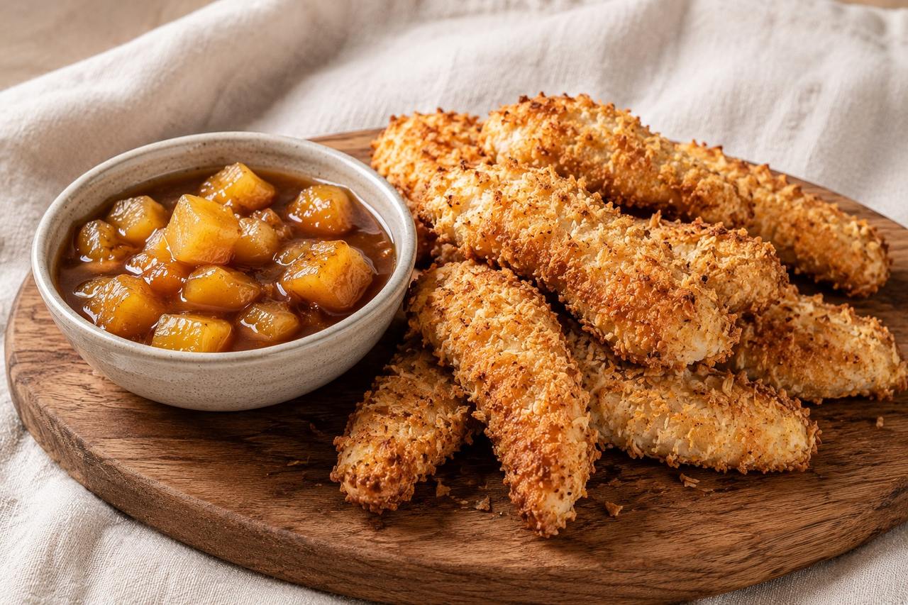 Coconut-Crusted Chicken Tenders with Pineapple Dip