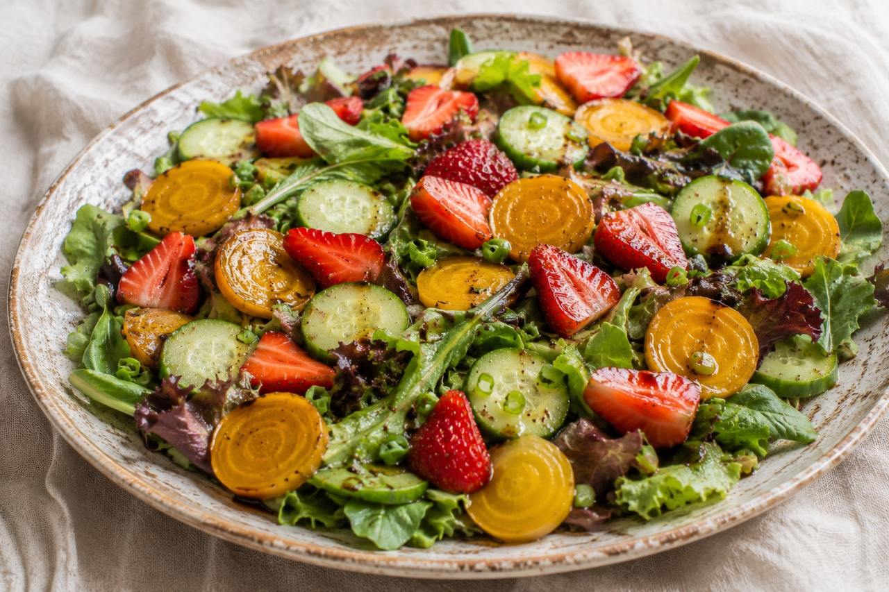 Festive Strawberry and Golden Beet Salad
