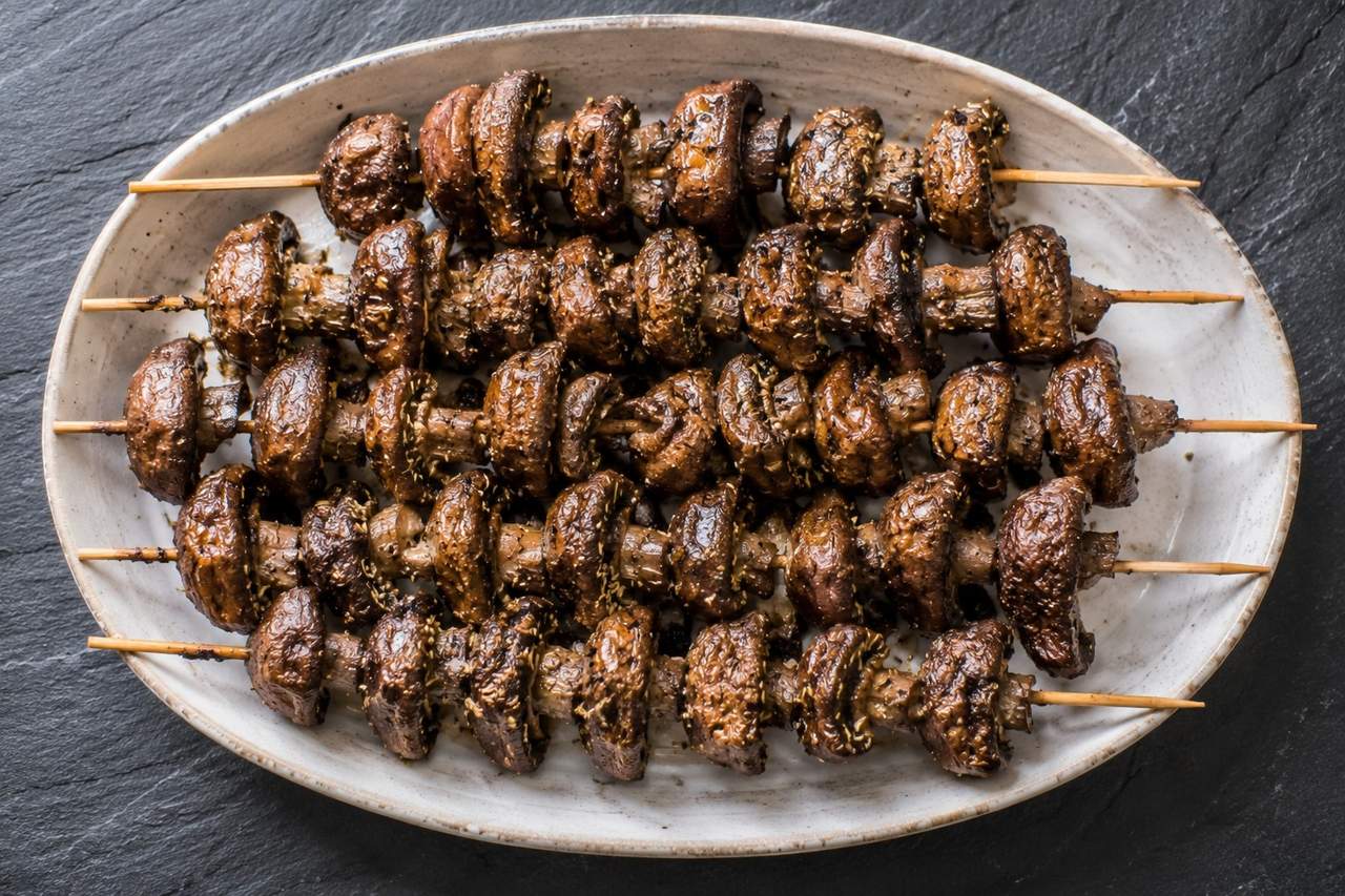 Marinated Mushroom Skewers