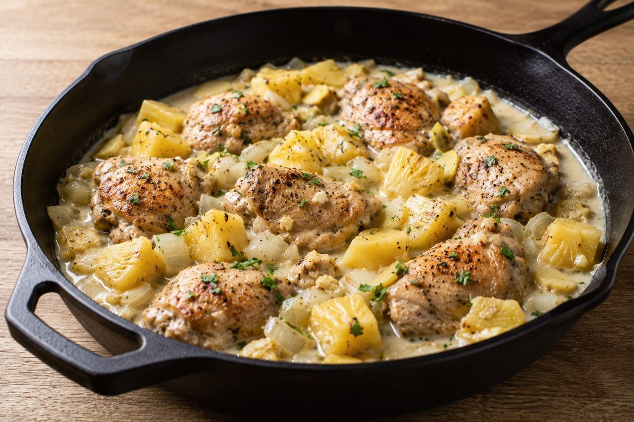 Pina colada chicken: bright, tropical, and a welcome break from savory and brown