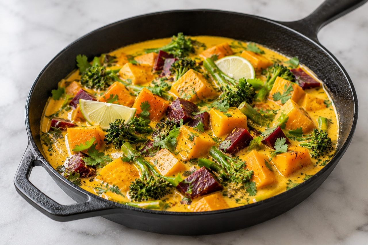 Butternut squash red curry