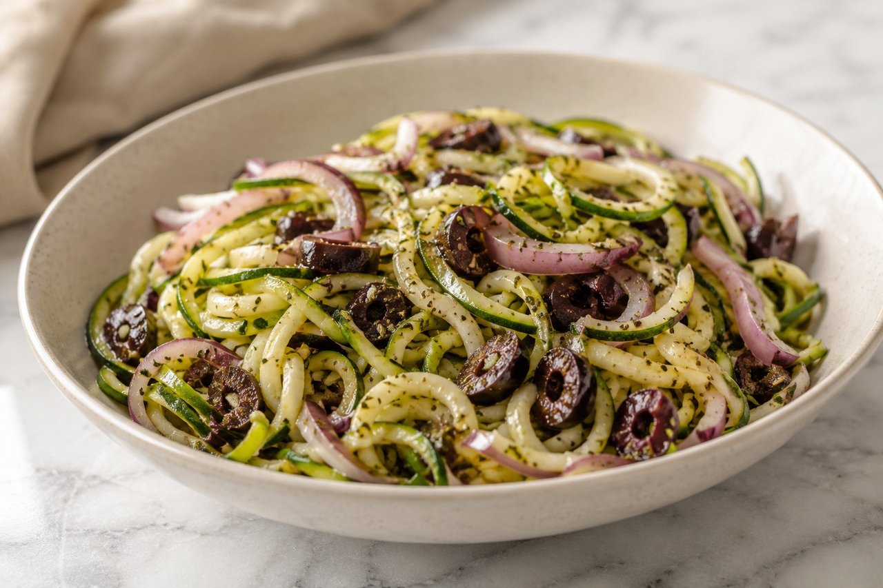 Zucchini-noodle Italian salad
