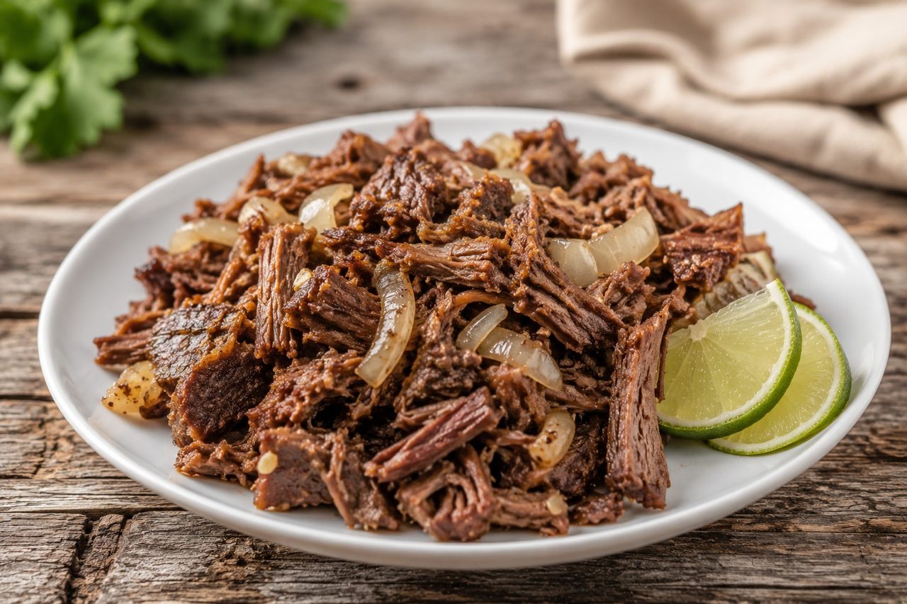 Paleo vaca frita: slow-cooked beef that crisps at the finish