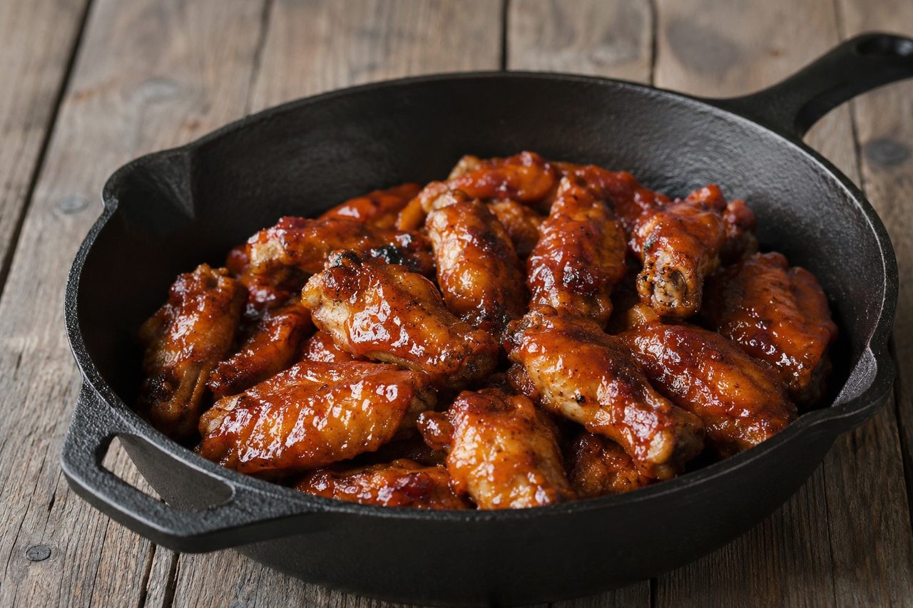 BBQ apricot chicken wings: sticky, smoky, and made for the table