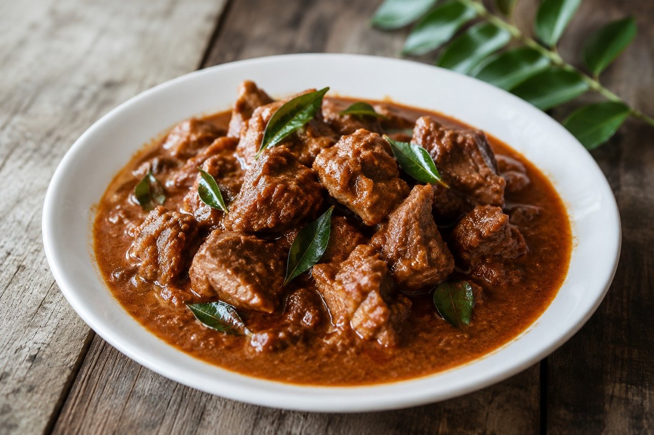 AIP Instant Pot lamb or goat curry with AIP garam masala, curry leaves, and nomato sauce - seed-spice-free