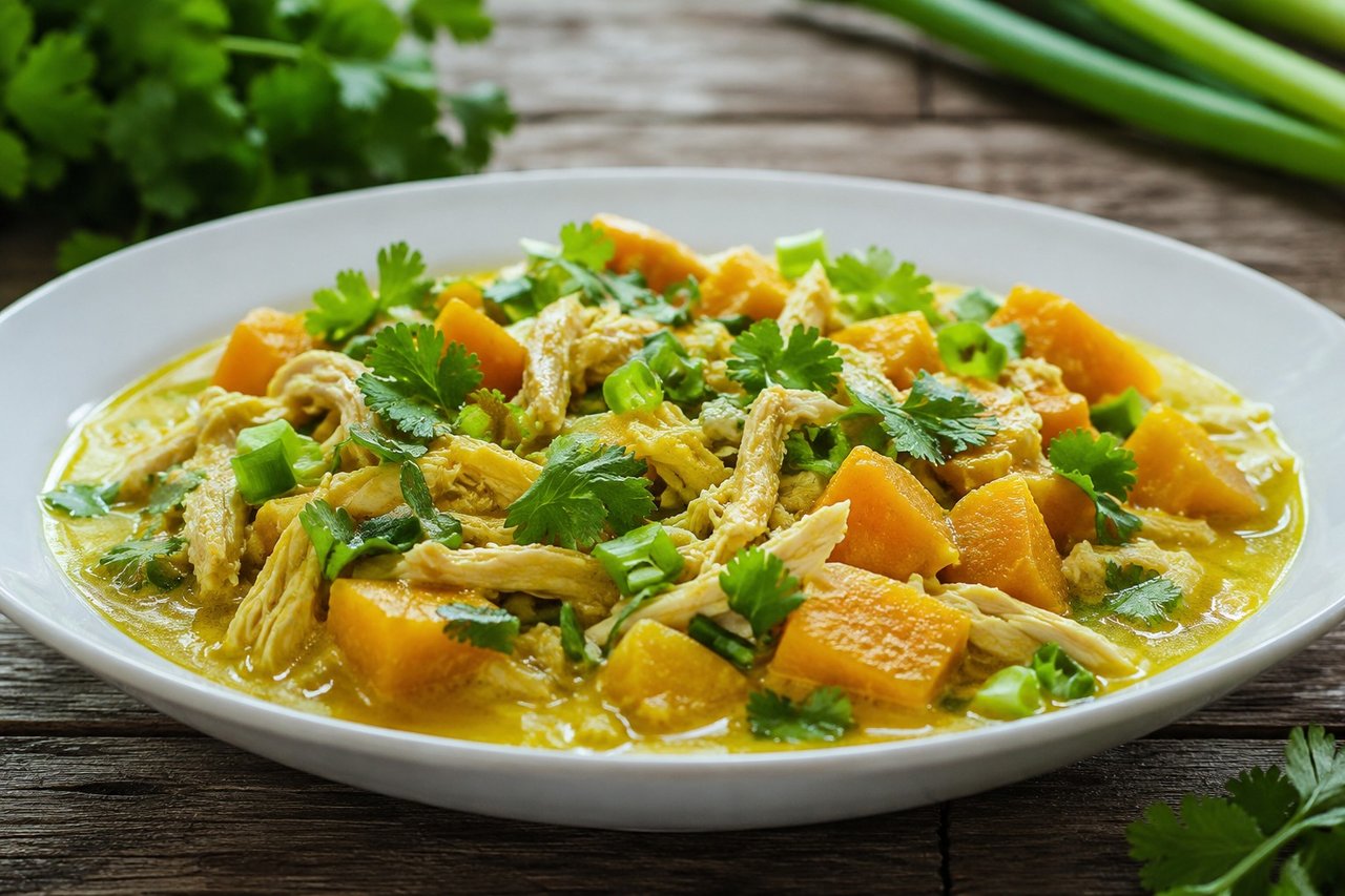 AIP chicken and butternut squash coconut curry with AIP spice blend - nightshade-free, seed-spice-free, 30-minute weeknight meal