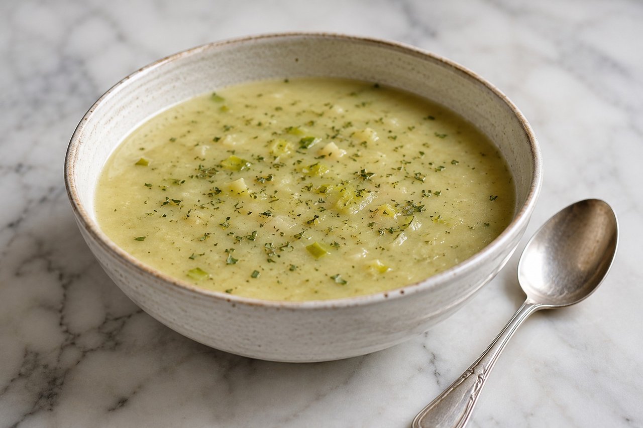 Celeriac and leek soup: creamy without a drop of dairy