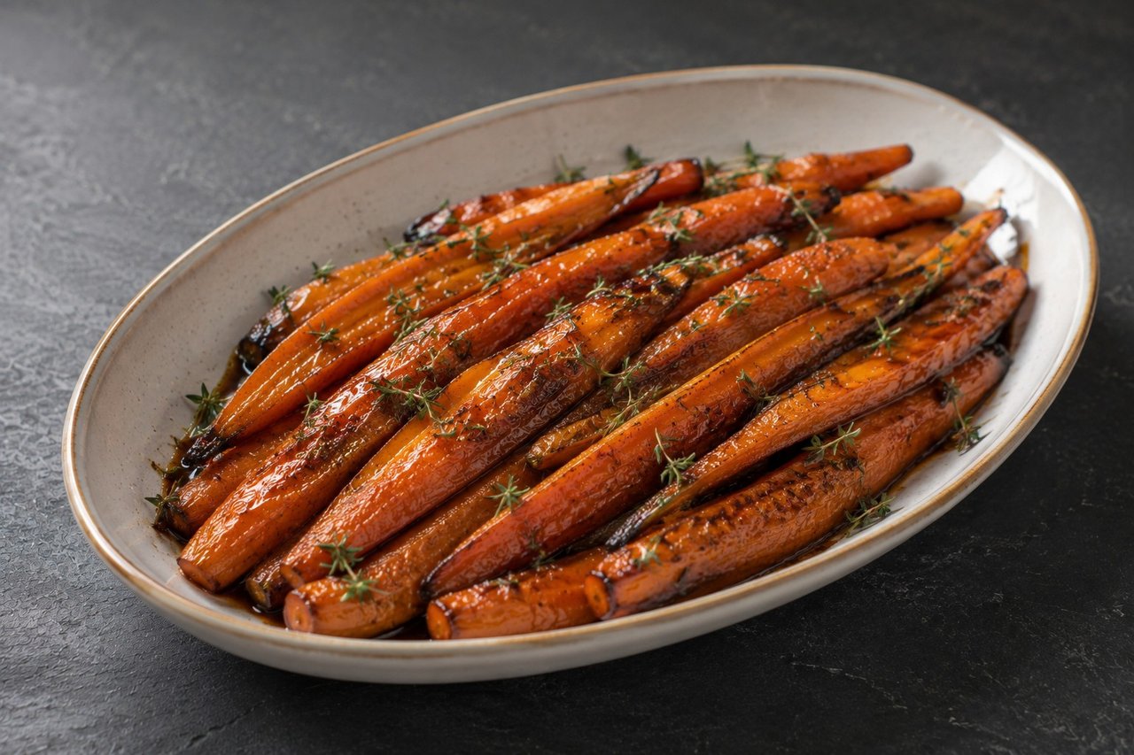 AIP balsamic glazed carrots - caramelized roasted side, vitamin A source