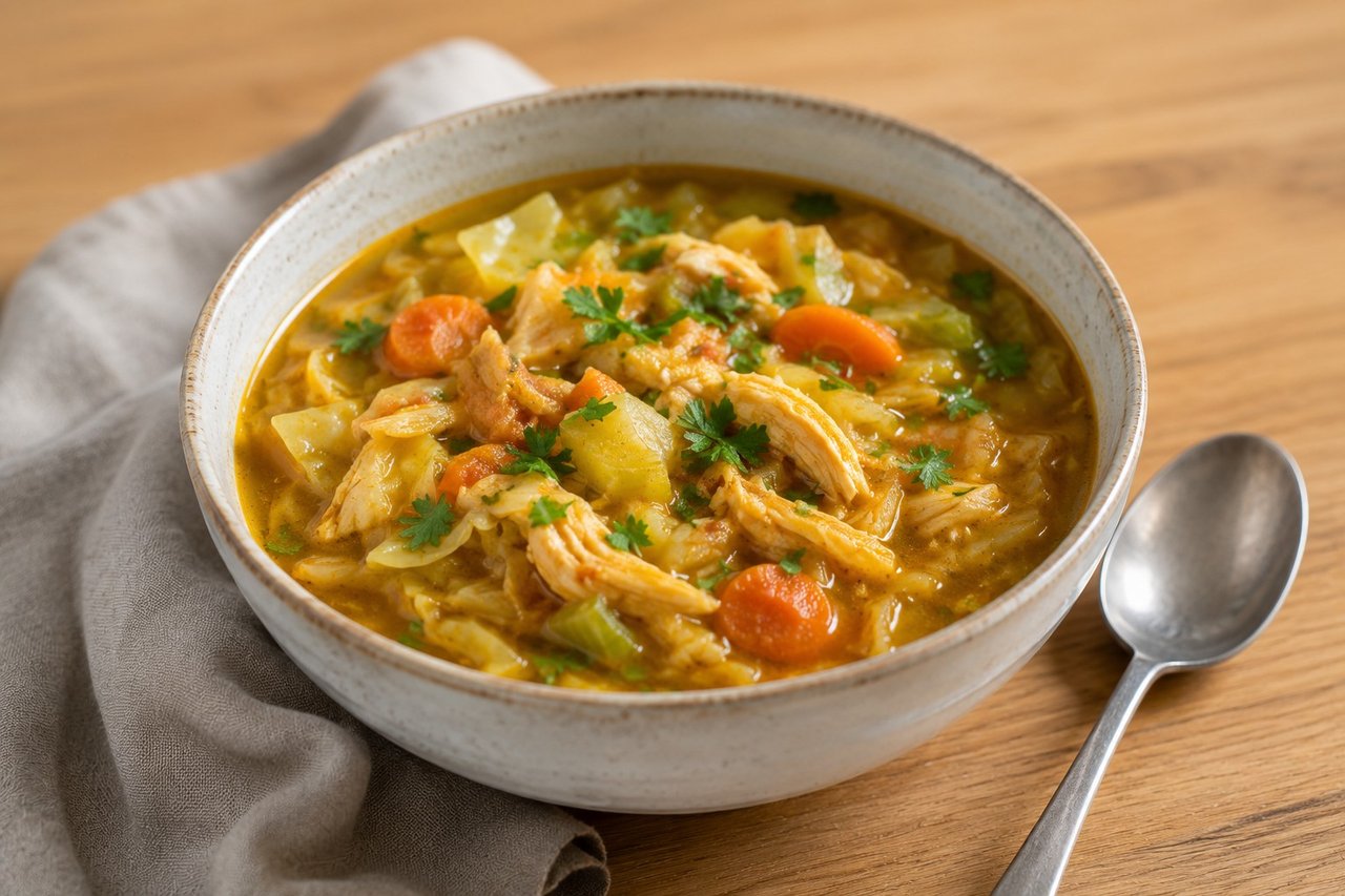 AIP anti-inflammatory turmeric cabbage soup - one-pot gut-friendly main