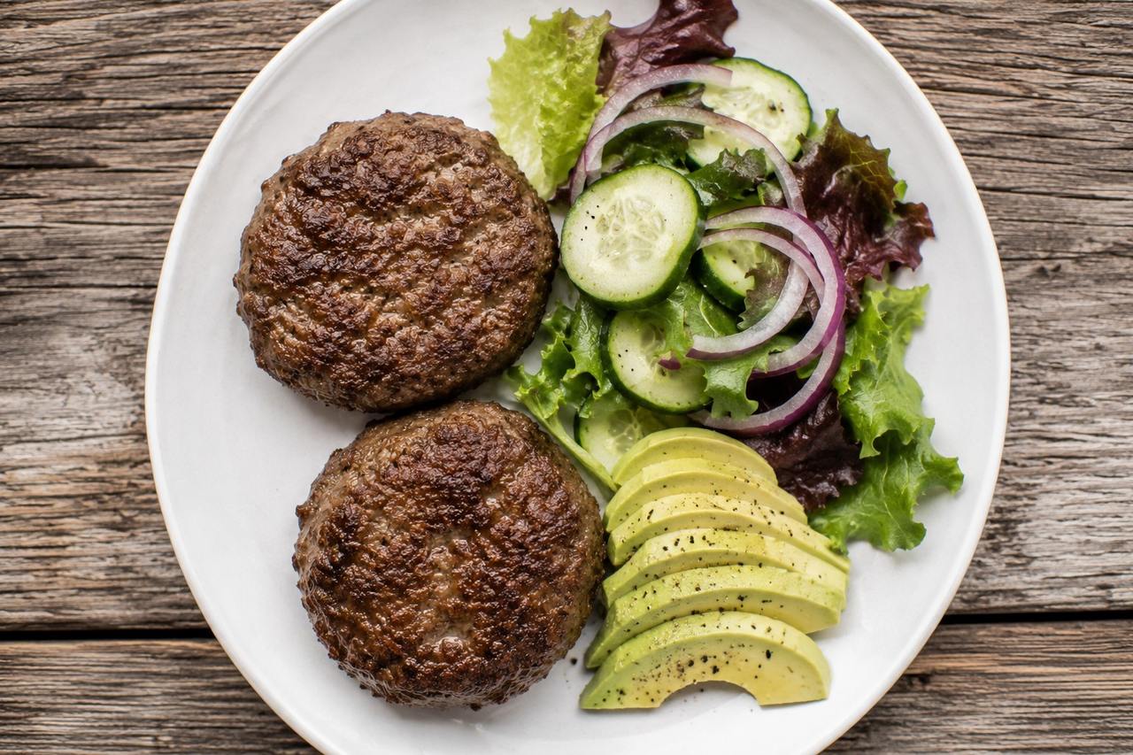 nightshade-free air fryer burgers seasoned with coconut aminos and permitted aromatics