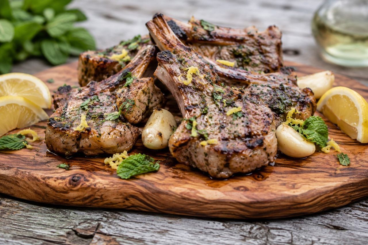 AIP mint and lemon grilled lamb chops - a fresh, fast pasture-raised dinner