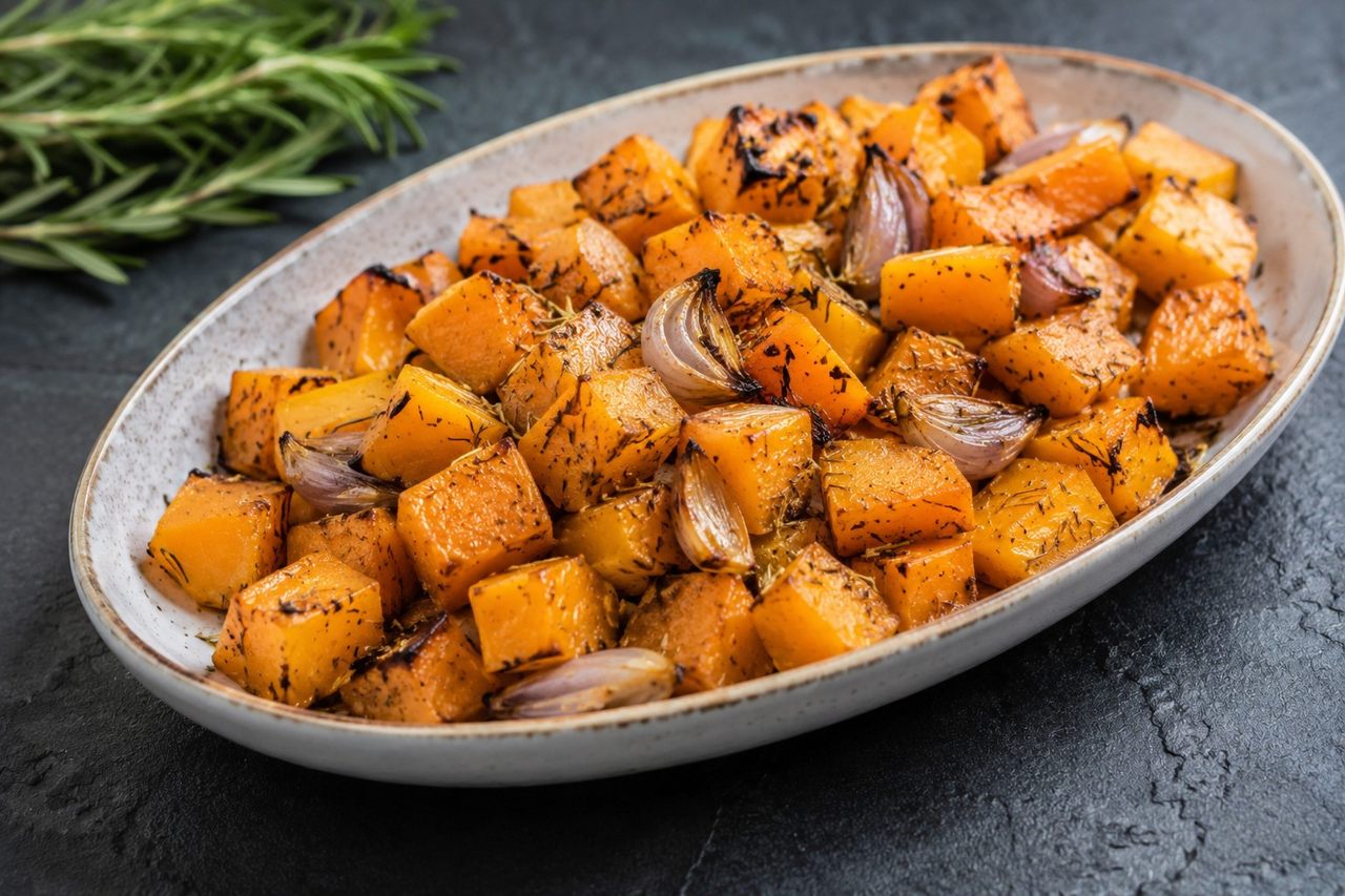AIP rosemary and shallot roasted butternut squash - a warm, simple autumn side