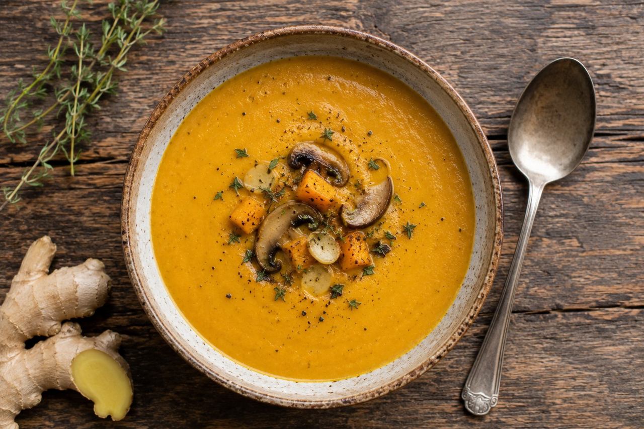 AIP gingery roasted winter squash soup - Instant Pot or stovetop, anti-inflammatory blended soup